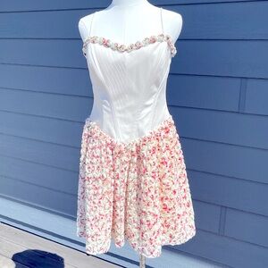 Betsey Johnson Y2K VINTAGE Strapless Rosebud Ballerina Dress NWT